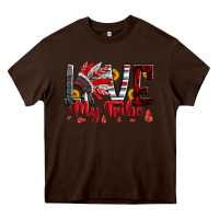 Chocolate Brown red black grey white love my tribe indian headdres Heavy Core Tee - Artiststas