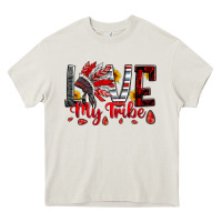 Cream red black grey white love my tribe indian headdres Heavy Core Tee - Artiststas