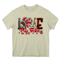 Mossy red black grey white love my tribe indian headdres Heavy Core Tee - Artiststas