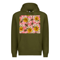 Army Green bees and flowers Premium Hoodie - Artiststas