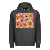 Charcoal Heather bees and flowers Premium Hoodie - Artiststas
