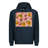 Navy bees and flowers Premium Hoodie - Artiststas