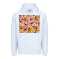 White bees and flowers Premium Hoodie - Artiststas