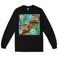 Black school bus seamless pattern Long Sleeve Tee - BundleAndBundleShop