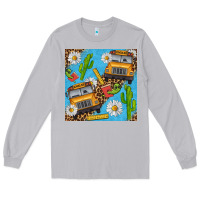 Moon Dust school bus seamless pattern Long Sleeve Tee - BundleAndBundleShop