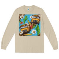 Mushroom school bus seamless pattern Long Sleeve Tee - BundleAndBundleShop