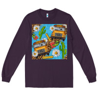 Plum school bus seamless pattern Long Sleeve Tee - BundleAndBundleShop