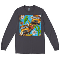 Smoke school bus seamless pattern Long Sleeve Tee - BundleAndBundleShop