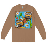 Toasted Coconut school bus seamless pattern Long Sleeve Tee - BundleAndBundleShop