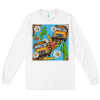 White school bus seamless pattern Long Sleeve Tee - BundleAndBundleShop