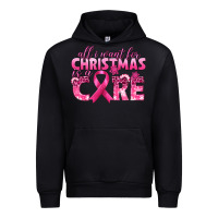 Black all i want for christmas is a cure breast cancer Urban Hoodie - texasbilliewilder