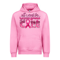 Fuchsia Pink all i want for christmas is a cure breast cancer Urban Hoodie - texasbilliewilder