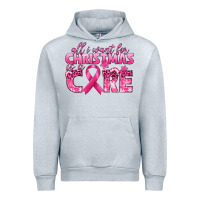 Heather Grey all i want for christmas is a cure breast cancer Urban Hoodie - texasbilliewilder