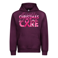 Mauve Wine all i want for christmas is a cure breast cancer Urban Hoodie - texasbilliewilder