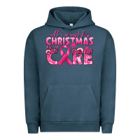 Pigment Midnight Navy all i want for christmas is a cure breast cancer Urban Hoodie - texasbilliewilder