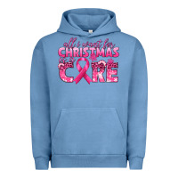 Pigment Pebble Blue all i want for christmas is a cure breast cancer Urban Hoodie - texasbilliewilder