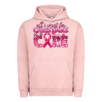 Pigment Salmon all i want for christmas is a cure breast cancer Urban Hoodie - texasbilliewilder