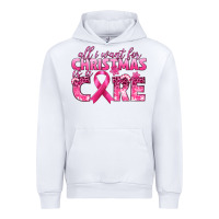 White all i want for christmas is a cure breast cancer Urban Hoodie - texasbilliewilder