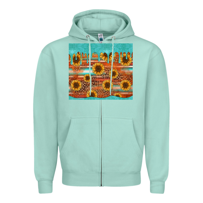 Turquoise Leopard Distressed Serape Background Tumbler Zipper Hoodie by Jasminsmagicworld | Teevron