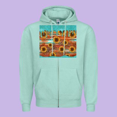 Turquoise Leopard Distressed Serape Background Tumbler Zipper Hoodie Designed By Jasminsmagicworld