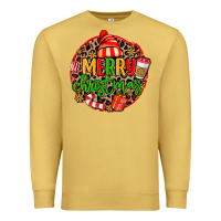 Antique Gold merry leopard merry christmas Premium Sweatshirt - MaliasSmallBusiness