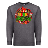 Charcoal Heather merry leopard merry christmas Premium Sweatshirt - MaliasSmallBusiness
