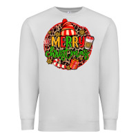 Dove Grey merry leopard merry christmas Premium Sweatshirt - MaliasSmallBusiness