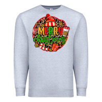 Heather Grey merry leopard merry christmas Premium Sweatshirt - MaliasSmallBusiness