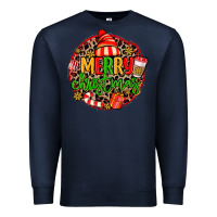 Navy merry leopard merry christmas Premium Sweatshirt - MaliasSmallBusiness