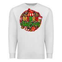 Oatmeal Heather merry leopard merry christmas Premium Sweatshirt - MaliasSmallBusiness