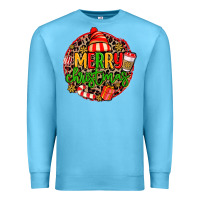 Ocean Blue merry leopard merry christmas Premium Sweatshirt - MaliasSmallBusiness