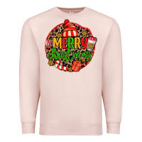 Pale Pink merry leopard merry christmas Premium Sweatshirt - MaliasSmallBusiness