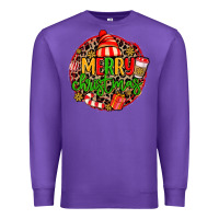 Purple merry leopard merry christmas Premium Sweatshirt - MaliasSmallBusiness