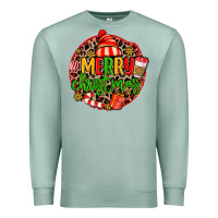 Seafoam merry leopard merry christmas Premium Sweatshirt - MaliasSmallBusiness