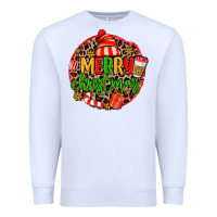 White merry leopard merry christmas Premium Sweatshirt - MaliasSmallBusiness
