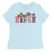 Baby Blue easter he ıs risen Ladies Tee - AdoDesignShop
