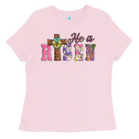 Bubblegum Pink easter he ıs risen Ladies Tee - AdoDesignShop