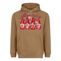 Toasted Coconut all you need is love Heavyweight Hoodie - NancyCooperArtShop