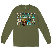 Army Green blessed mama Long Sleeve Tee - JahusDesignShop
