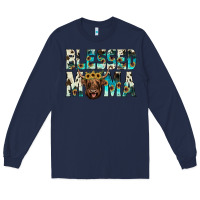 Navy blessed mama Long Sleeve Tee - JahusDesignShop