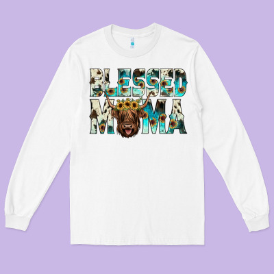 Blessed Mama Long Sleeve Tee Designed By Jahusdesignshop