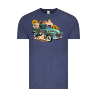 Vintage Denim western farm truck coop animals farm animals Vintage Tee - FaDigitalArtStudio
