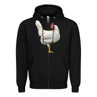 Black leghorn chicken Zipper Hoodie - LillyAllenDesigns