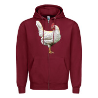 Burgundy leghorn chicken Zipper Hoodie - LillyAllenDesigns