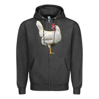 Charcoal Heather leghorn chicken Zipper Hoodie - LillyAllenDesigns