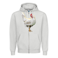 Dove Grey leghorn chicken Zipper Hoodie - LillyAllenDesigns