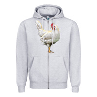 Heather Grey leghorn chicken Zipper Hoodie - LillyAllenDesigns