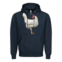 Navy leghorn chicken Zipper Hoodie - LillyAllenDesigns