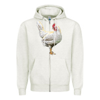 Oatmeal Heather leghorn chicken Zipper Hoodie - LillyAllenDesigns