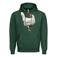 Sports Green leghorn chicken Zipper Hoodie - LillyAllenDesigns